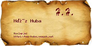 Ház Huba névjegykártya